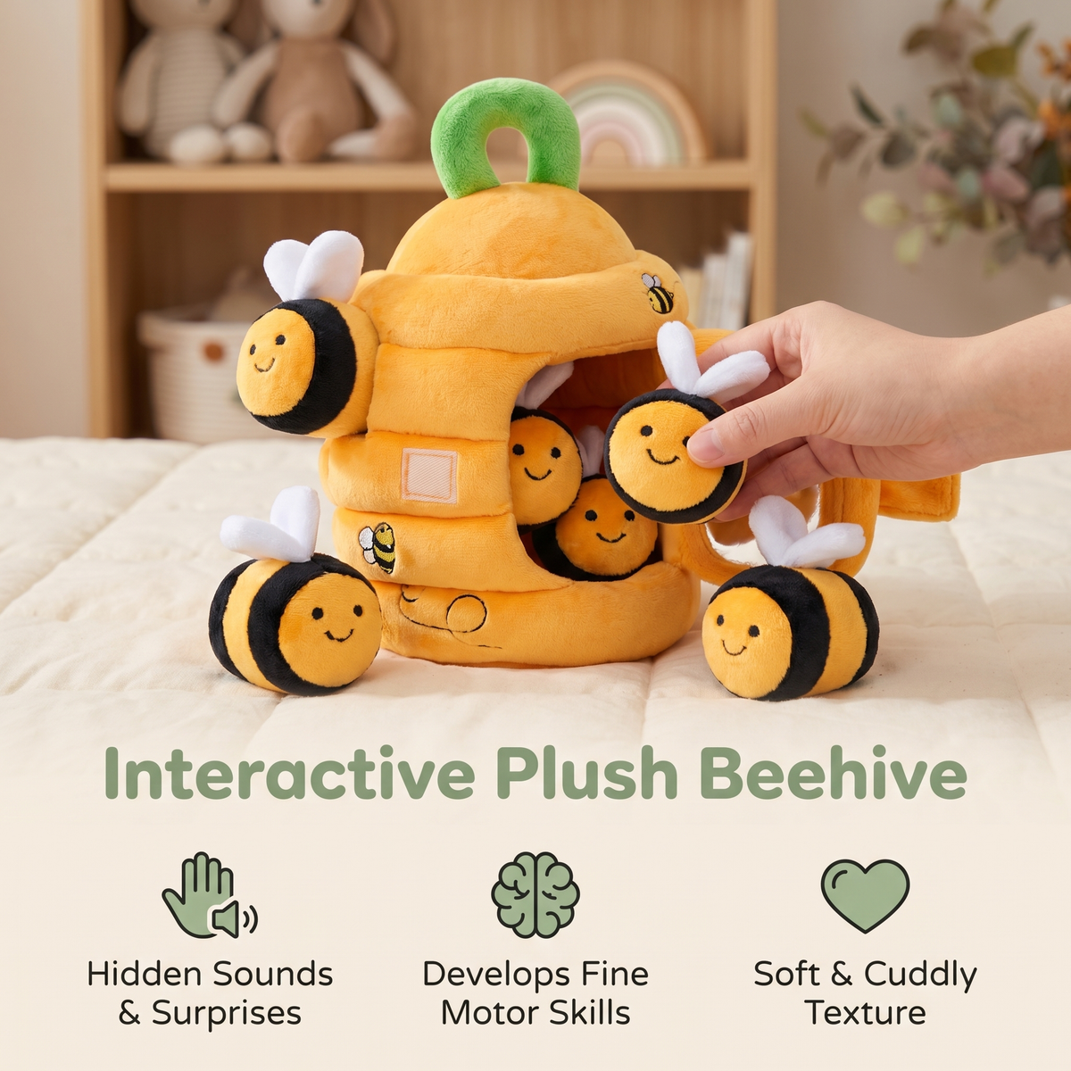 Interactive Bee Hive Sorting Toy for Toddlers