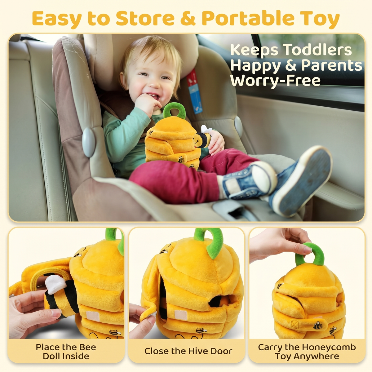 Interactive Bee Hive Sorting Toy for Toddlers