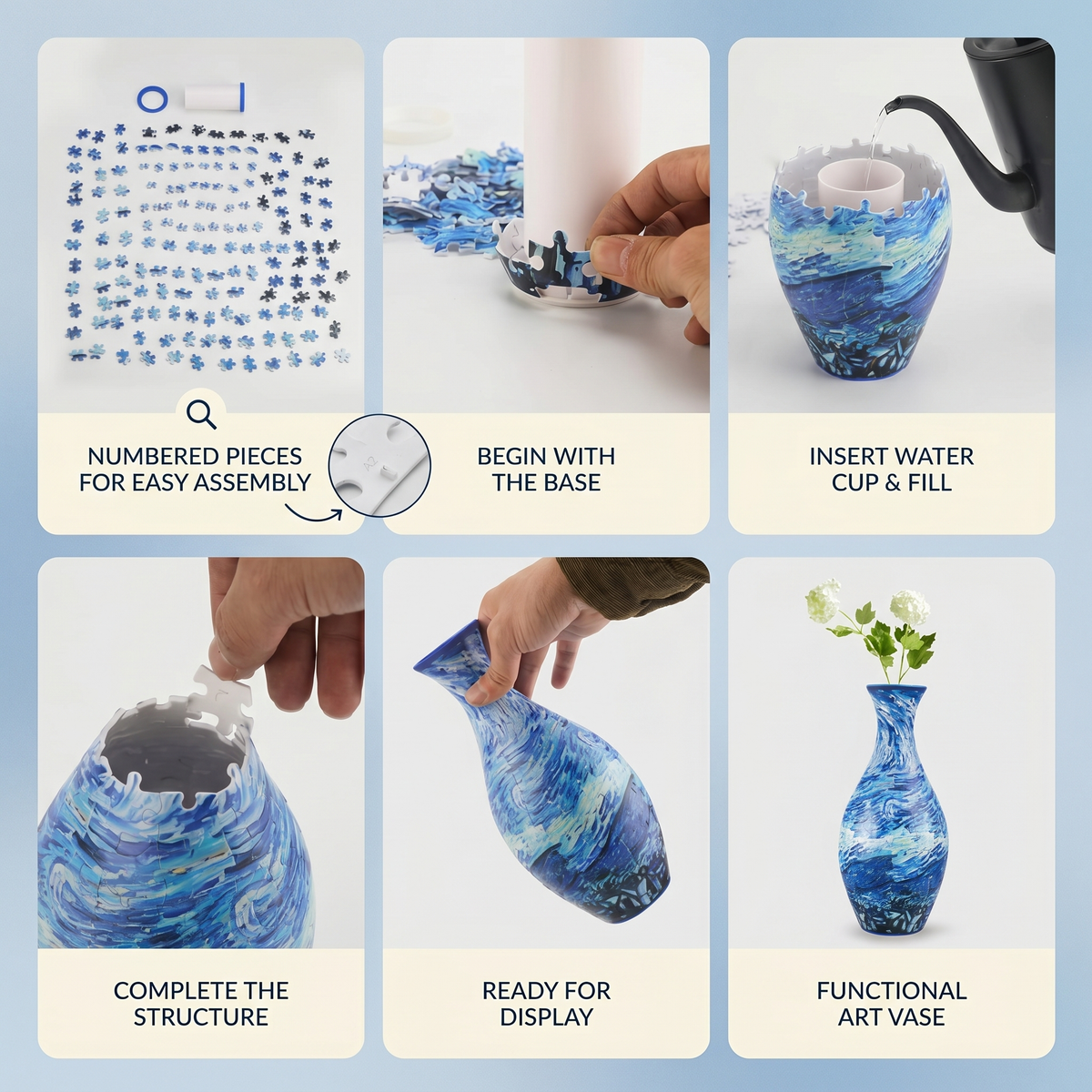Interactive 3D Puzzle Flower Vase