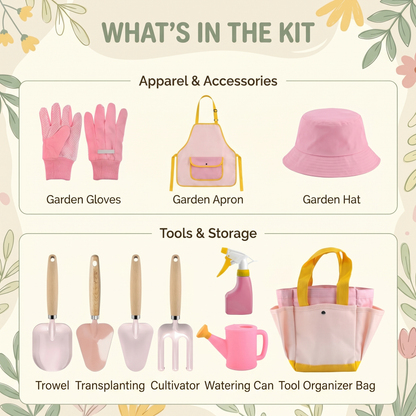 Kids Gardening Tool Set & Bag
