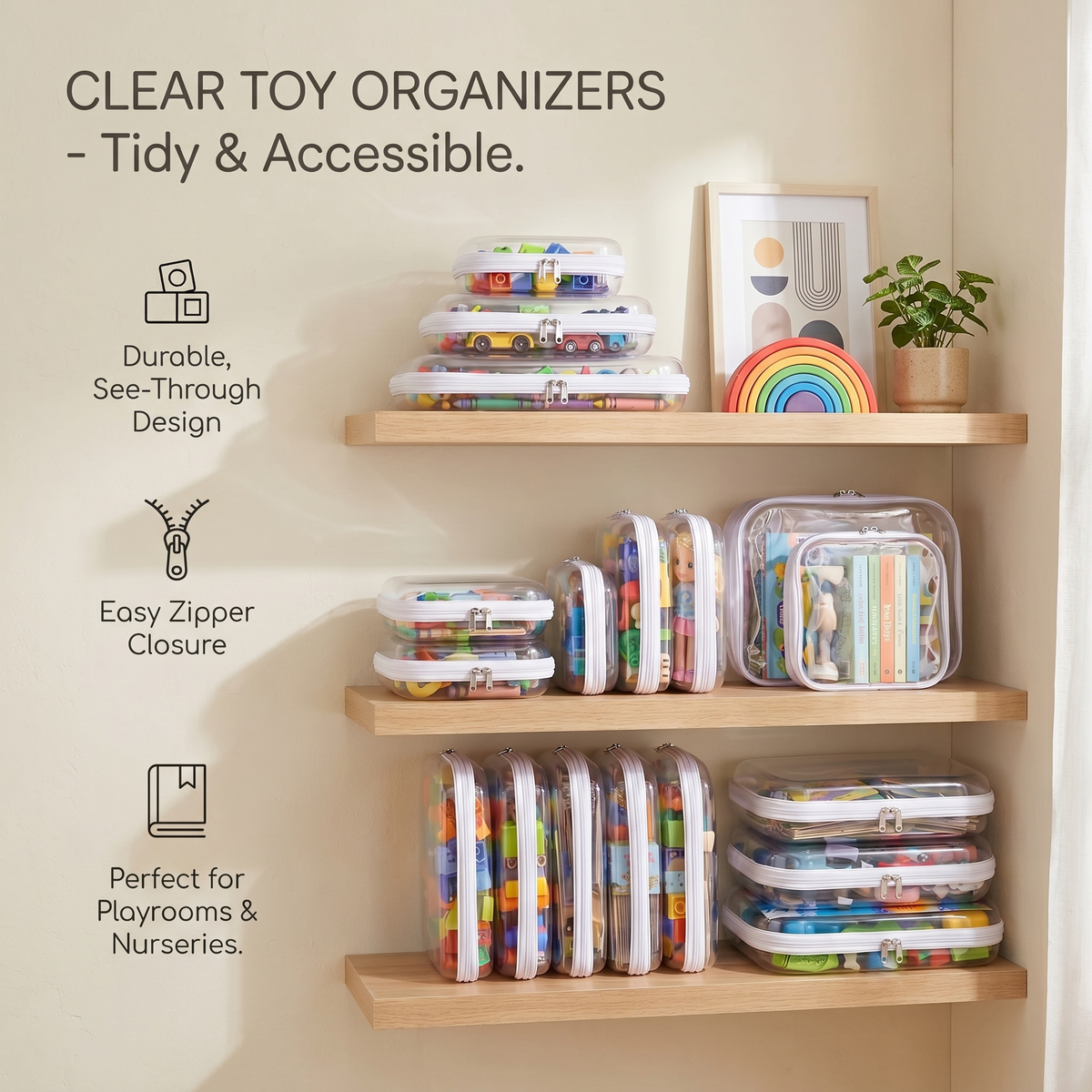 Interactive Clear Toy Organiser Pouches
