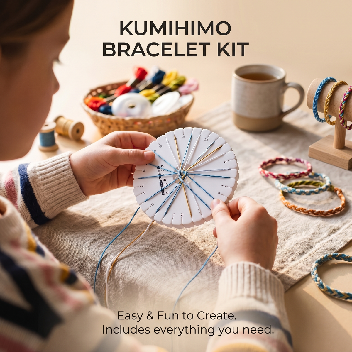 Creative Kumihimo Bracelet DIY Kit for Kids