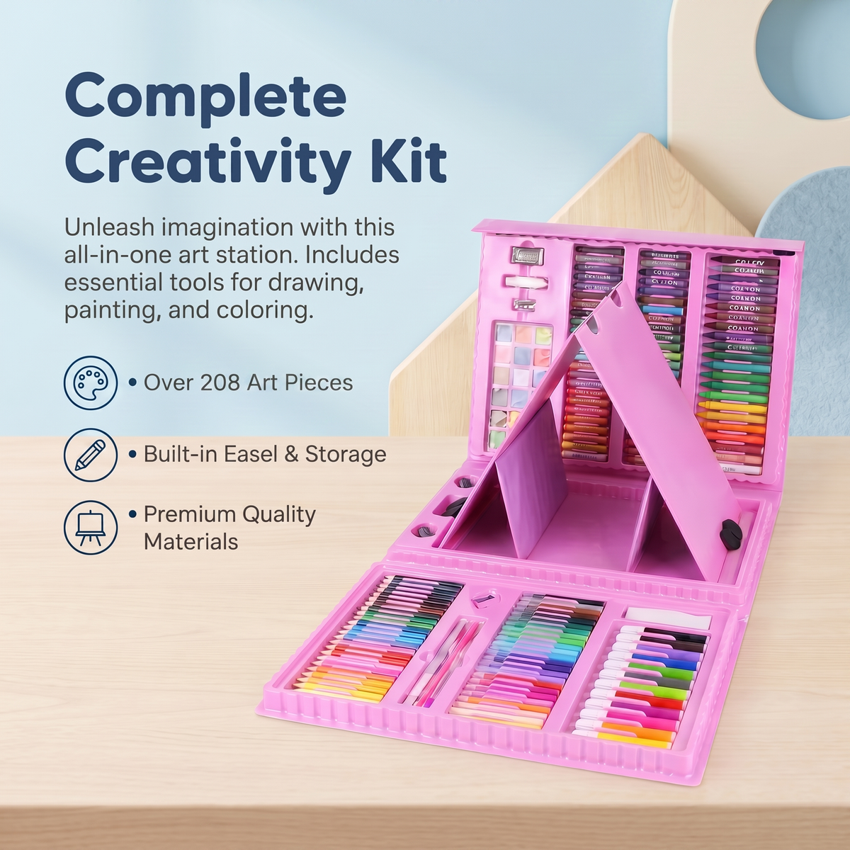 All In One Kids Creative Art Set (208 Pieces) for Kids