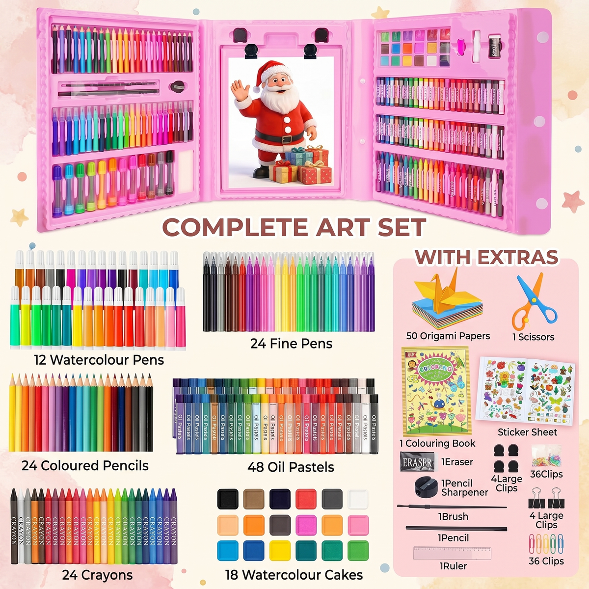 All In One Kids Creative Art Set (208 Pieces) for Kids