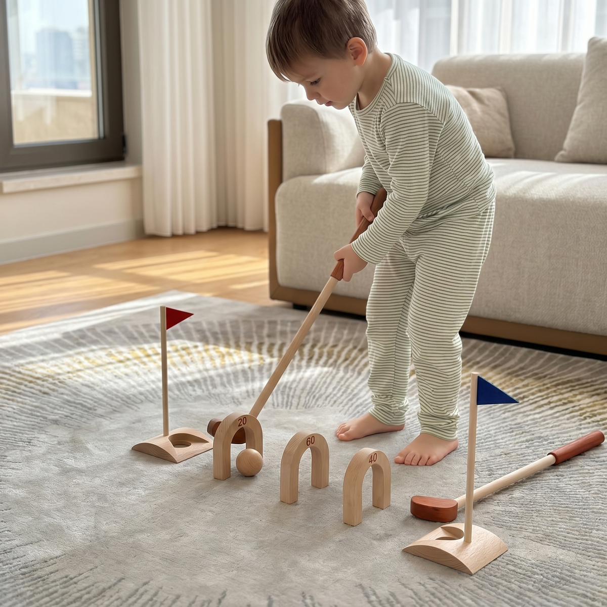 Wooden Kids Golf Set – Indoor Outdoor Play