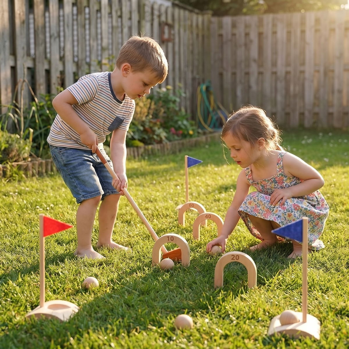 Wooden Kids Golf Set – Indoor Outdoor Play