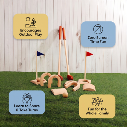 Wooden Kids Golf Set – Indoor Outdoor Play