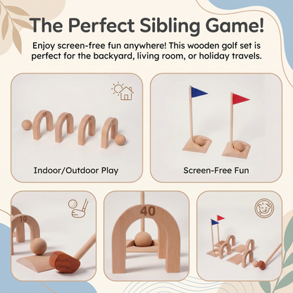 Wooden Kids Golf Set – Indoor Outdoor Play
