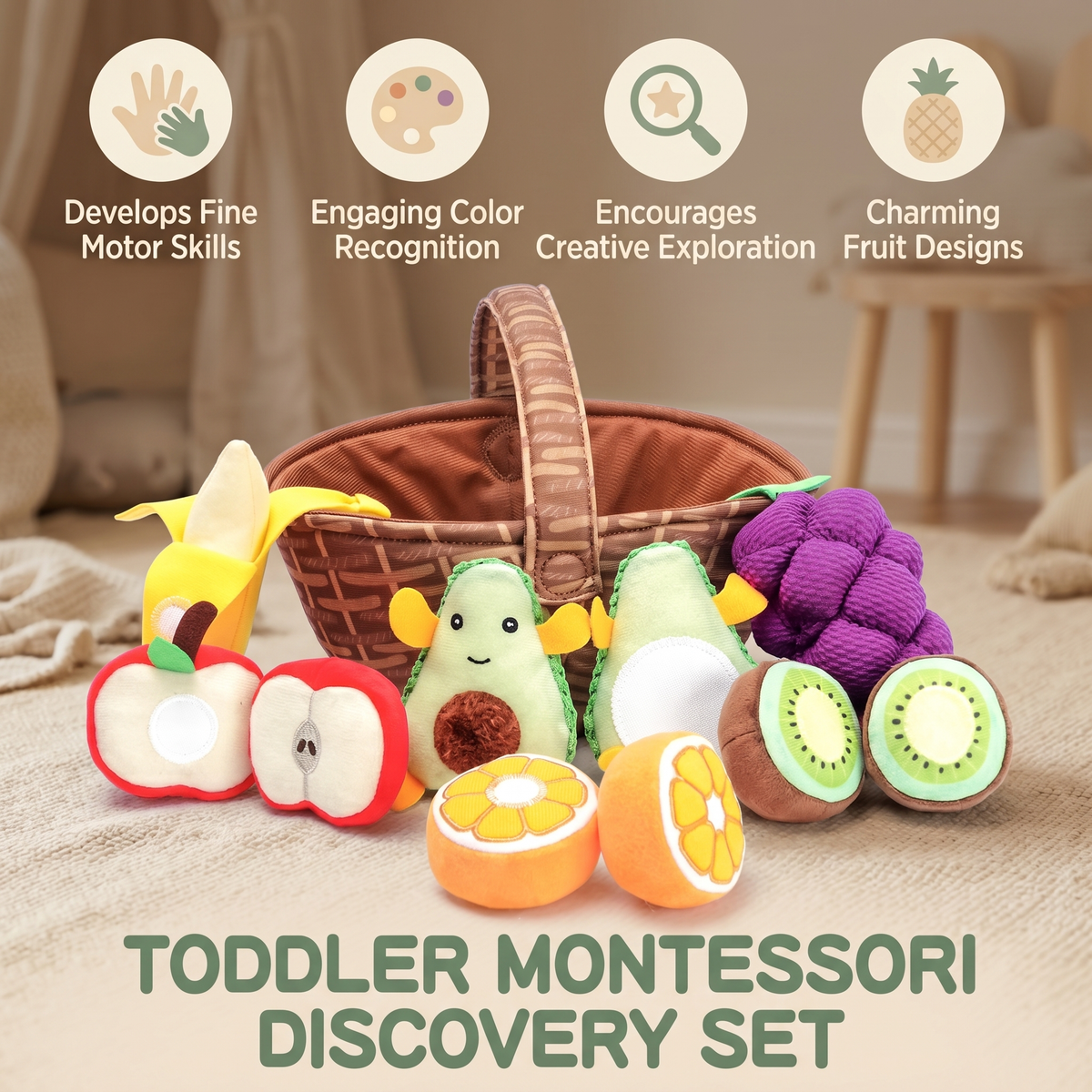Fruit Friends Plush Activity Basket | Family Favourite