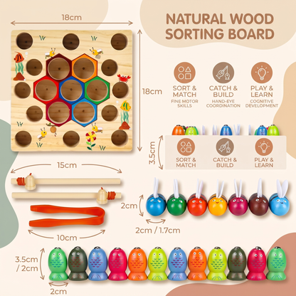 Interactive Wooden Magnetic Fishing Learning Toy