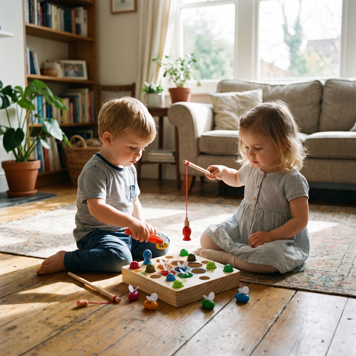 Interactive Wooden Magnetic Fishing Learning Toy