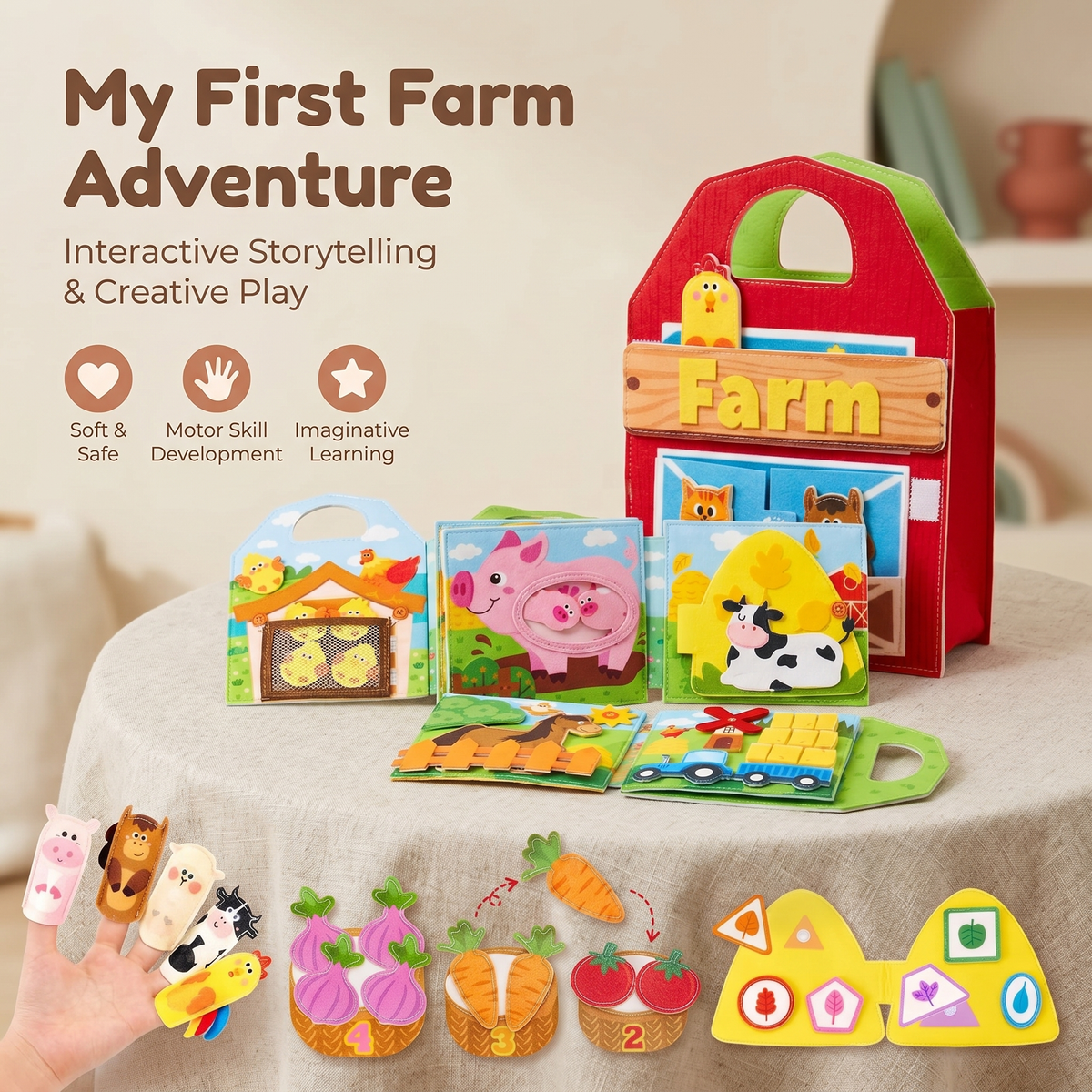 Interactive Farm Friends Learning Activity Book