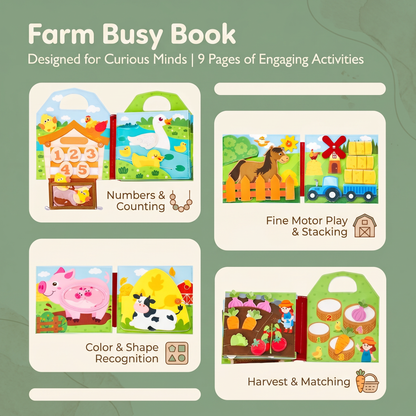 Interactive Farm Friends Learning Activity Book