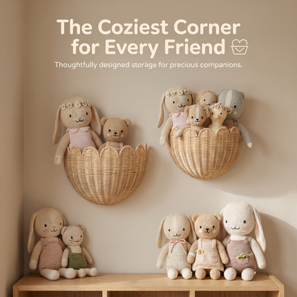 Interactive Nursery Wall Basket for Plush Toys