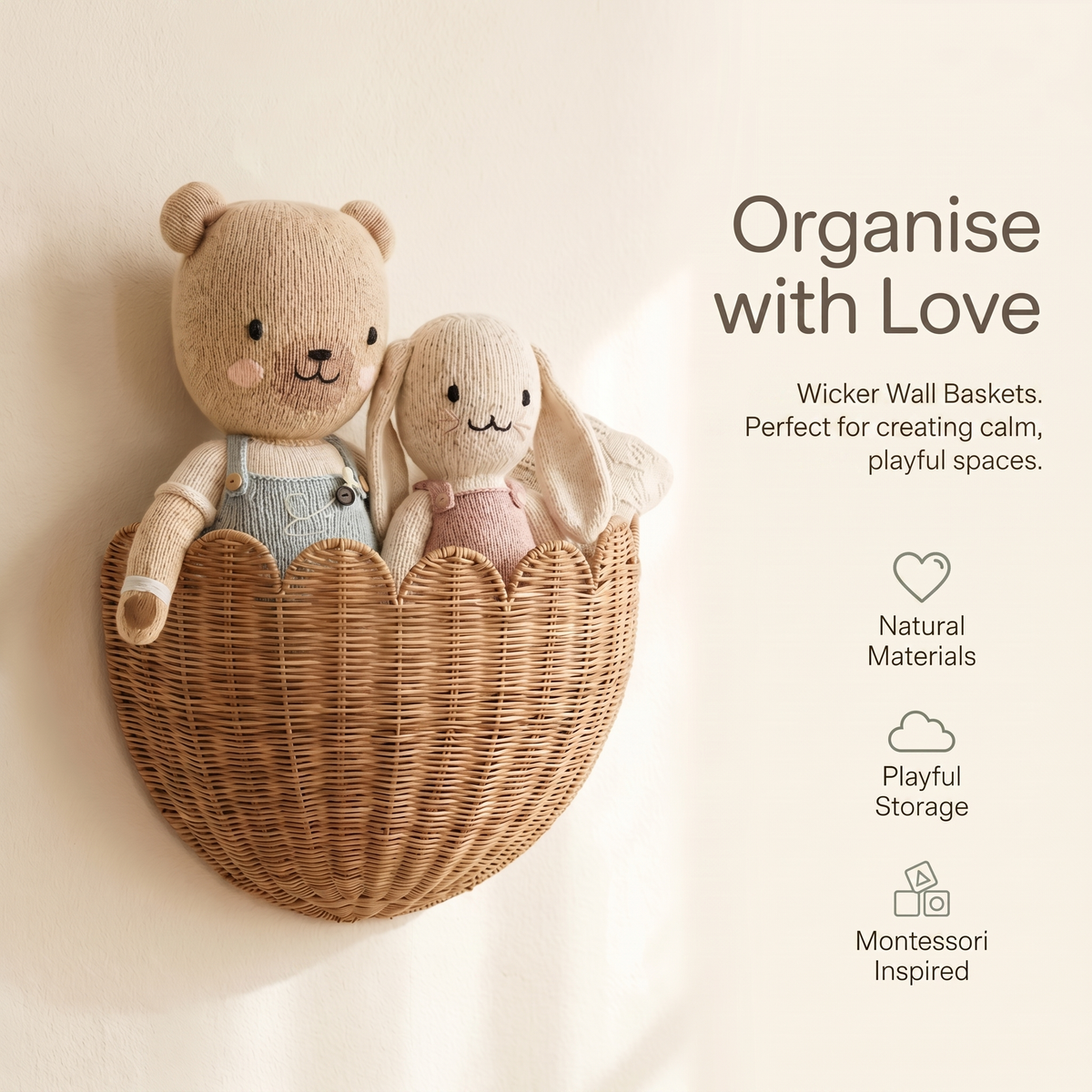 Interactive Nursery Wall Basket for Plush Toys