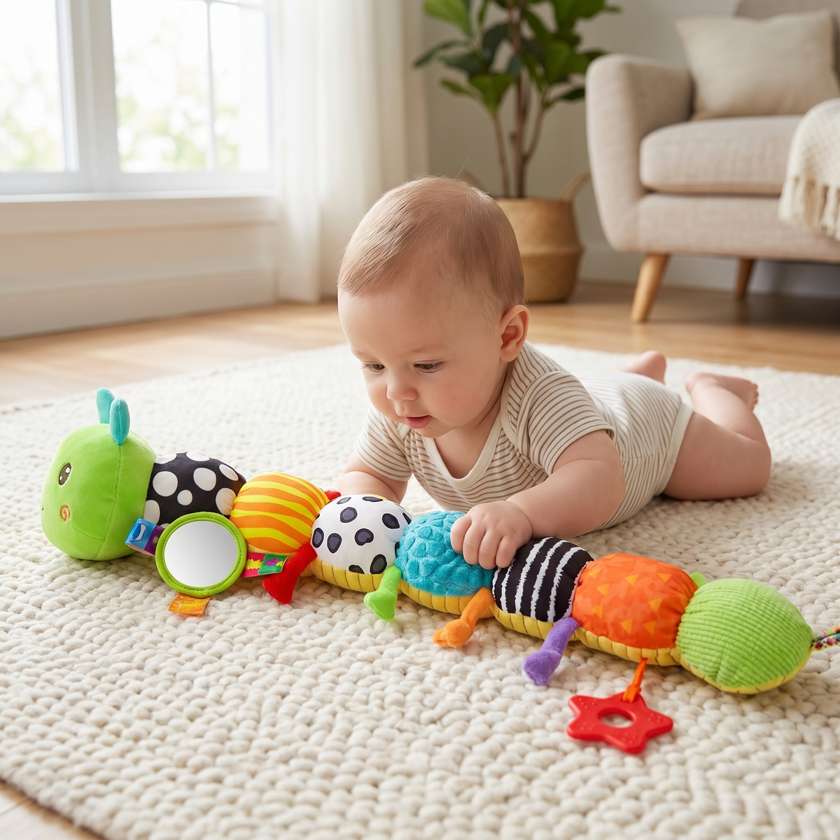Interactive Soft Sensory Caterpillar Toy for Babies