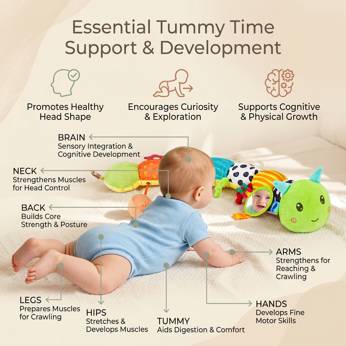 Interactive Soft Sensory Caterpillar Toy for Babies