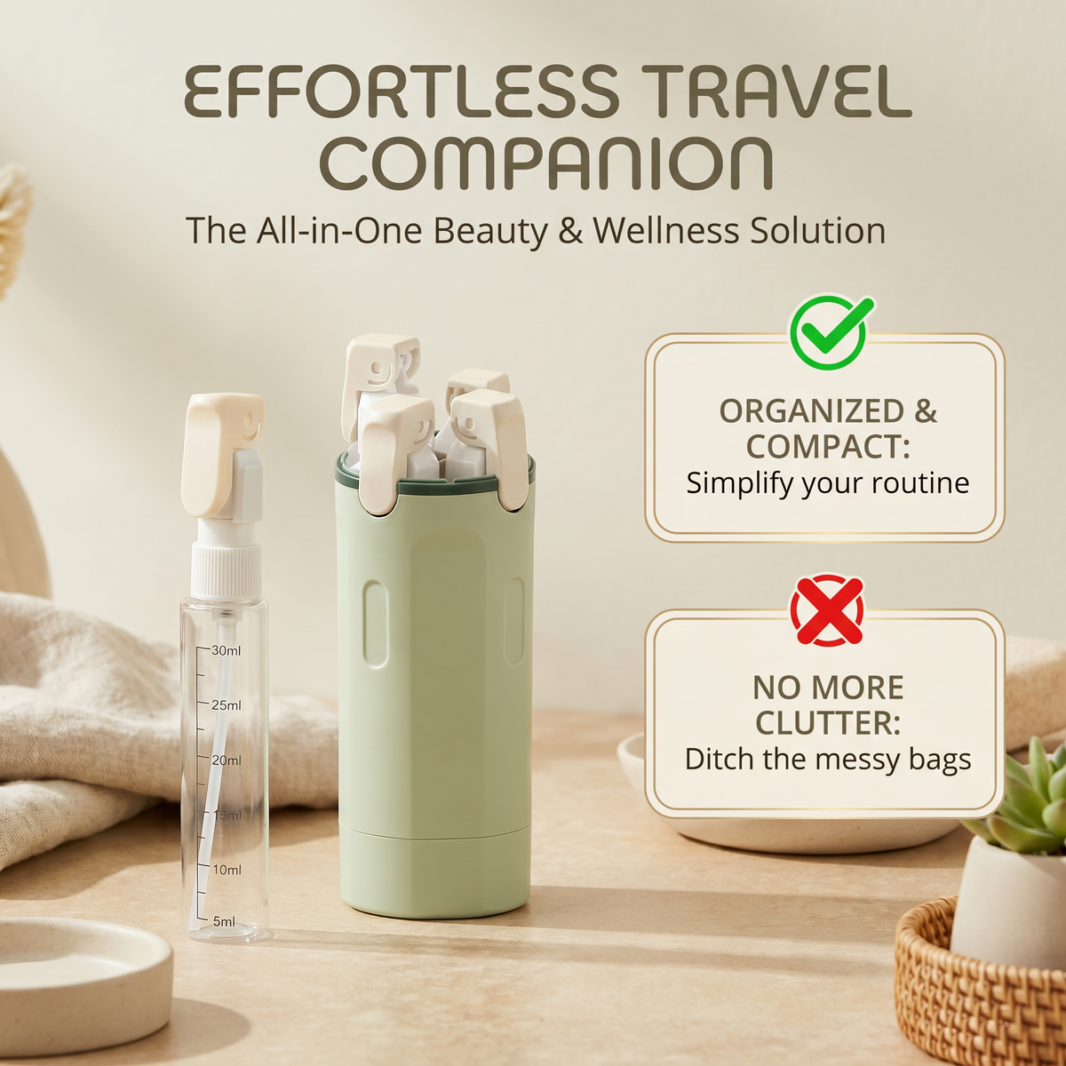 4 in 1 Refillable Travel Bottle Organiser | Family Favourite