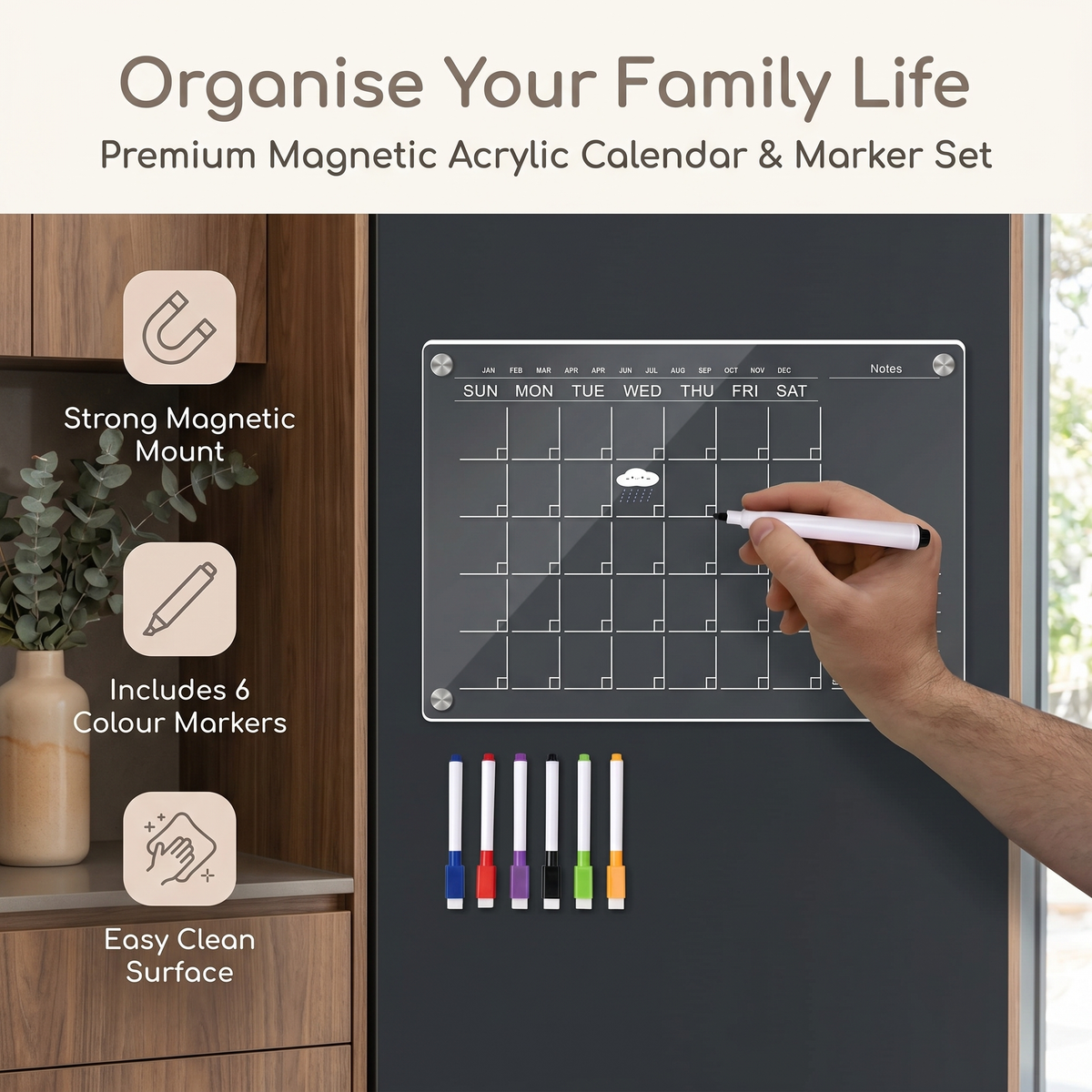 Magnetic Family Fridge Calendar Planner | Family Favourite