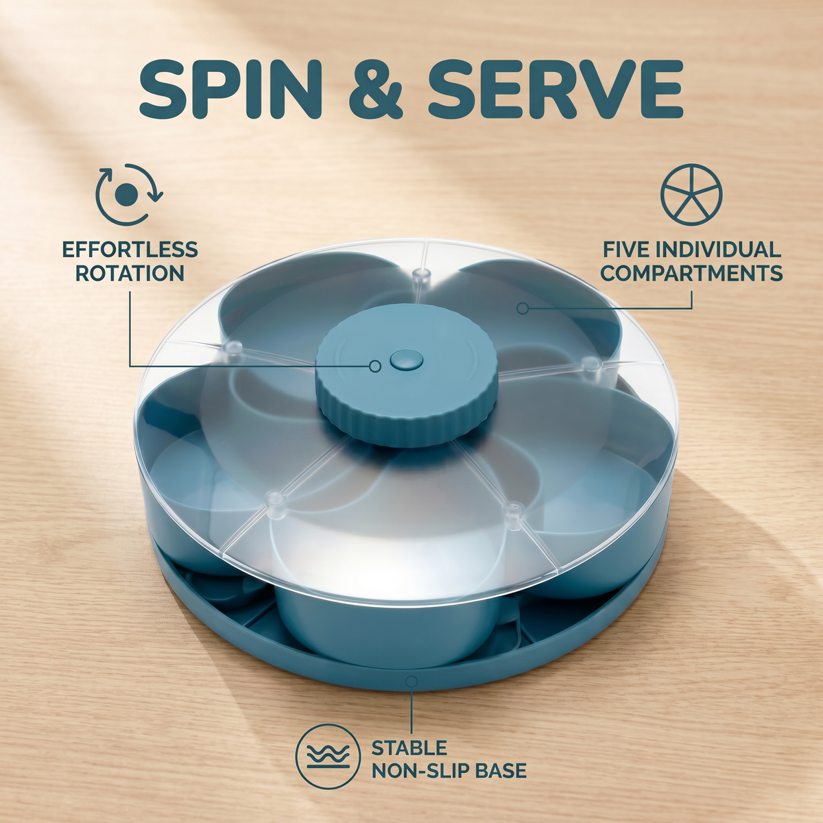 Rotating Serving Tray – Snacks