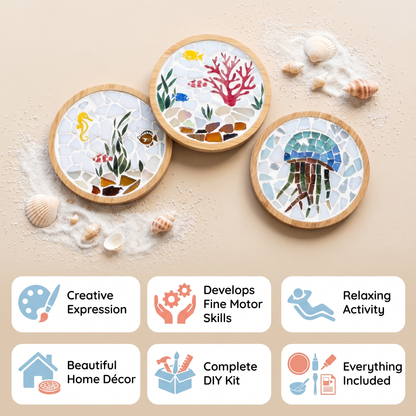Creative Animal & Ocean Mosaic Coaster Craft Set