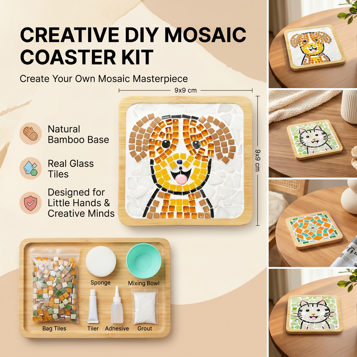Creative Animal & Ocean Mosaic Coaster Craft Set