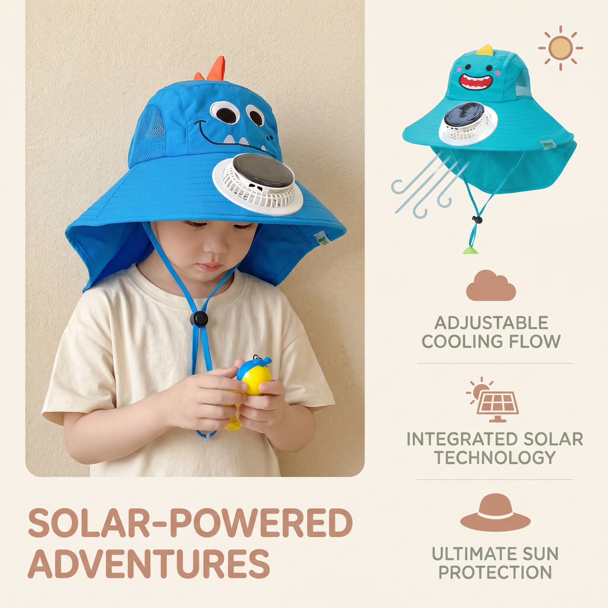Solar Cooling Sun Hat – Kids