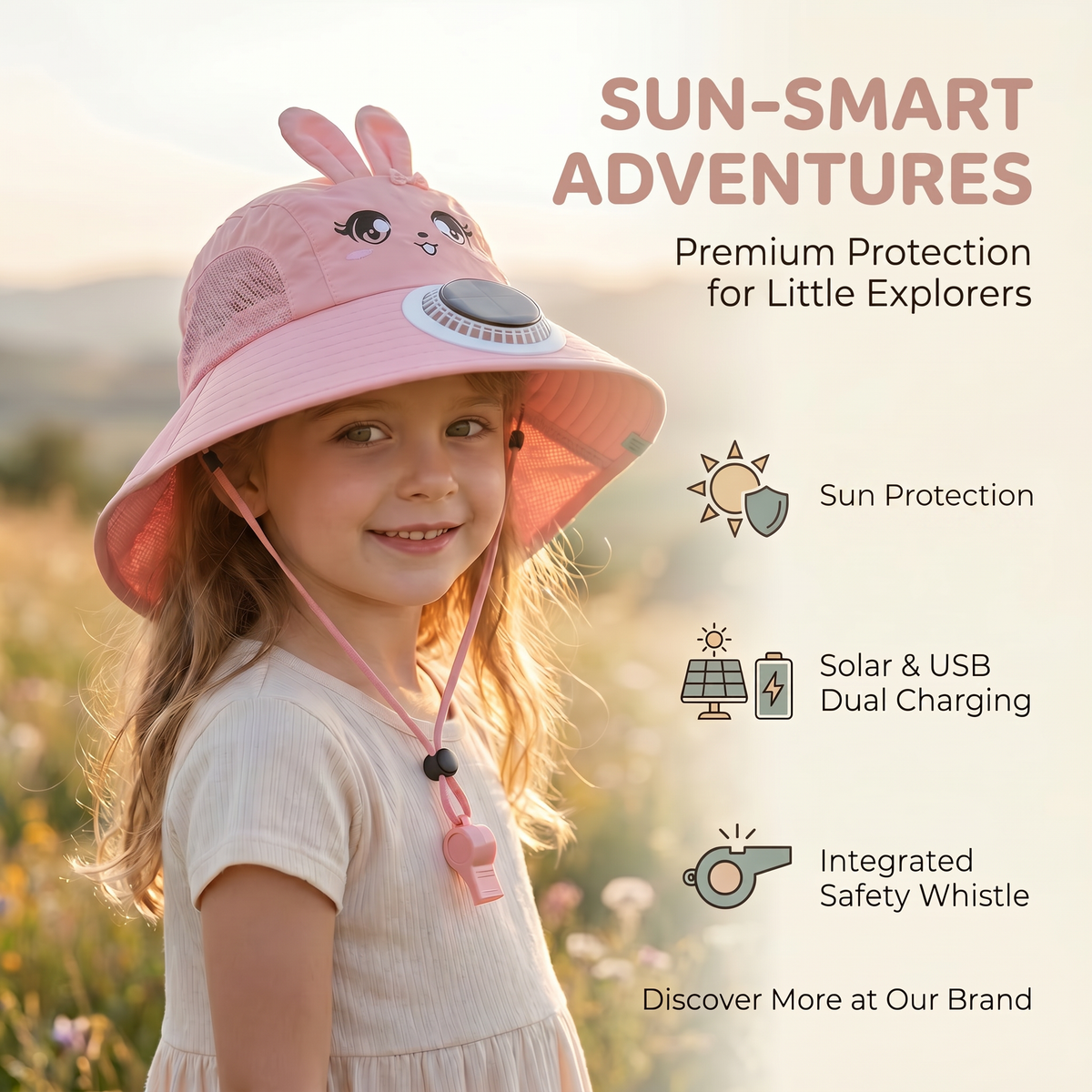 Solar Cooling Sun Hat – Kids