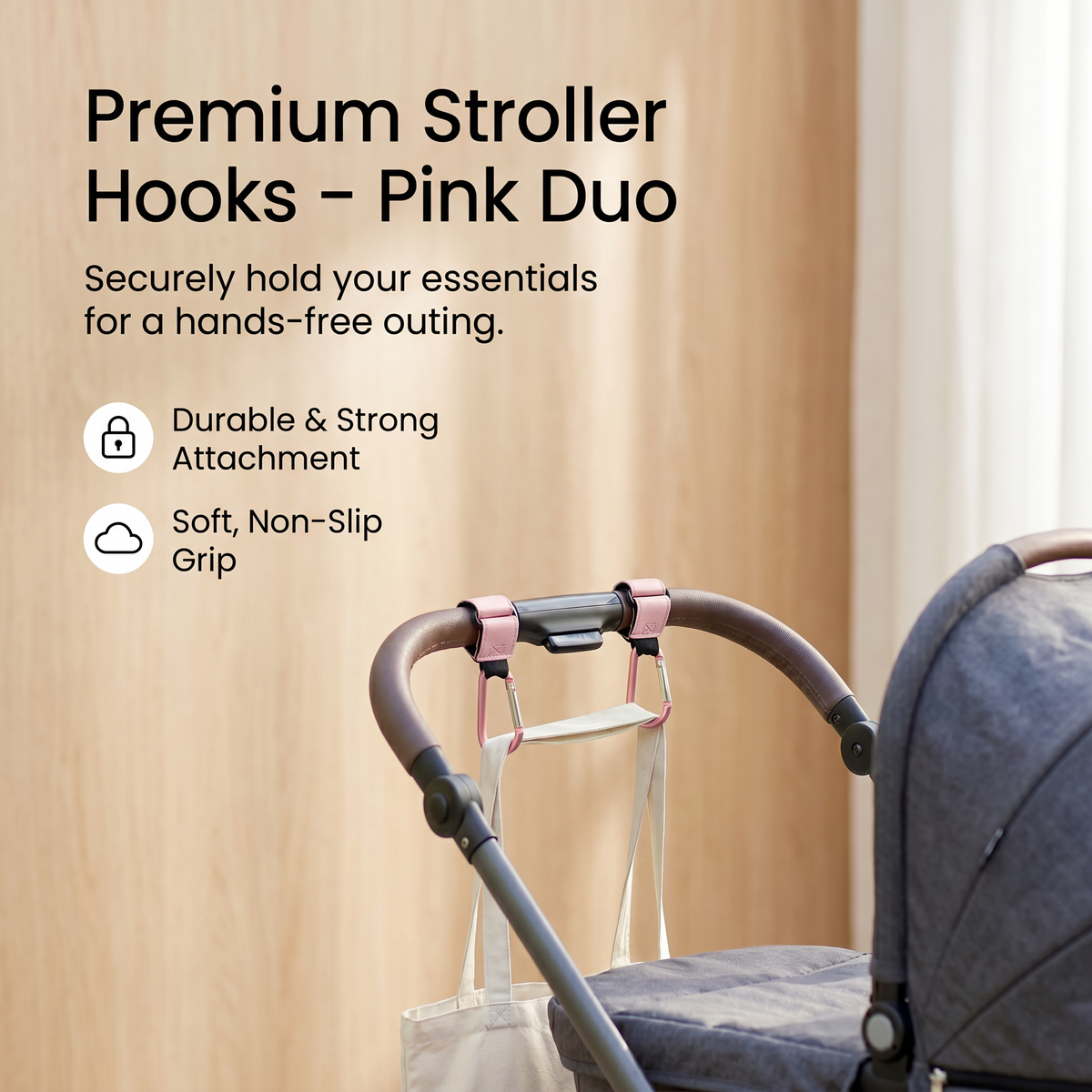 Universal Pushchair Bag Hook Set (2pcs) | Family Favourite