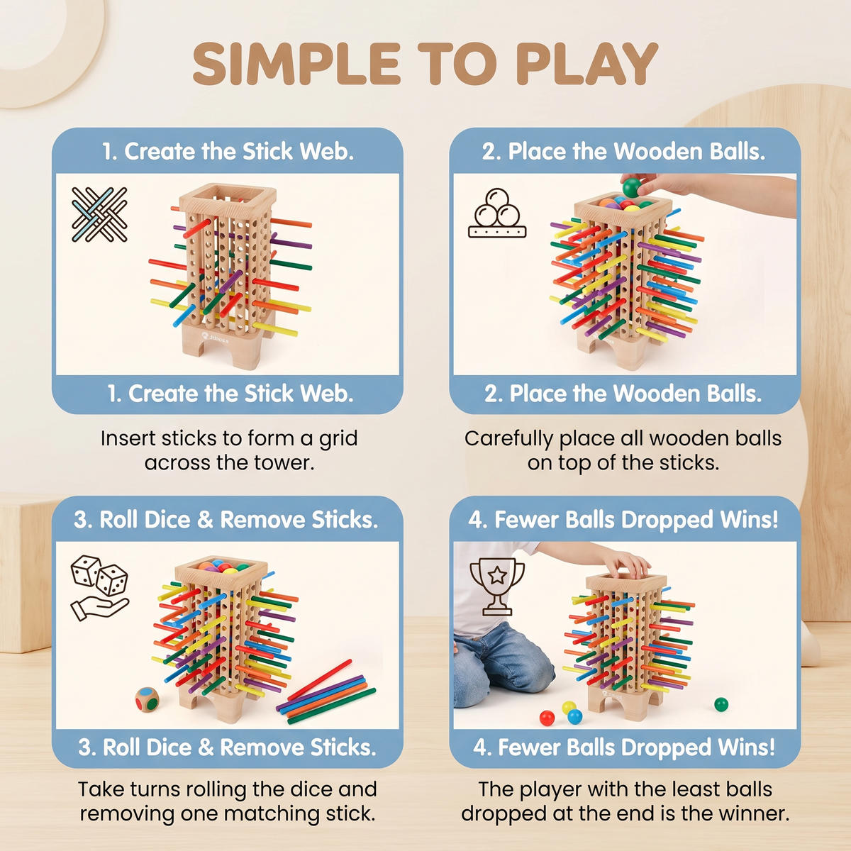 Interactive Wooden Stick Strategy Game