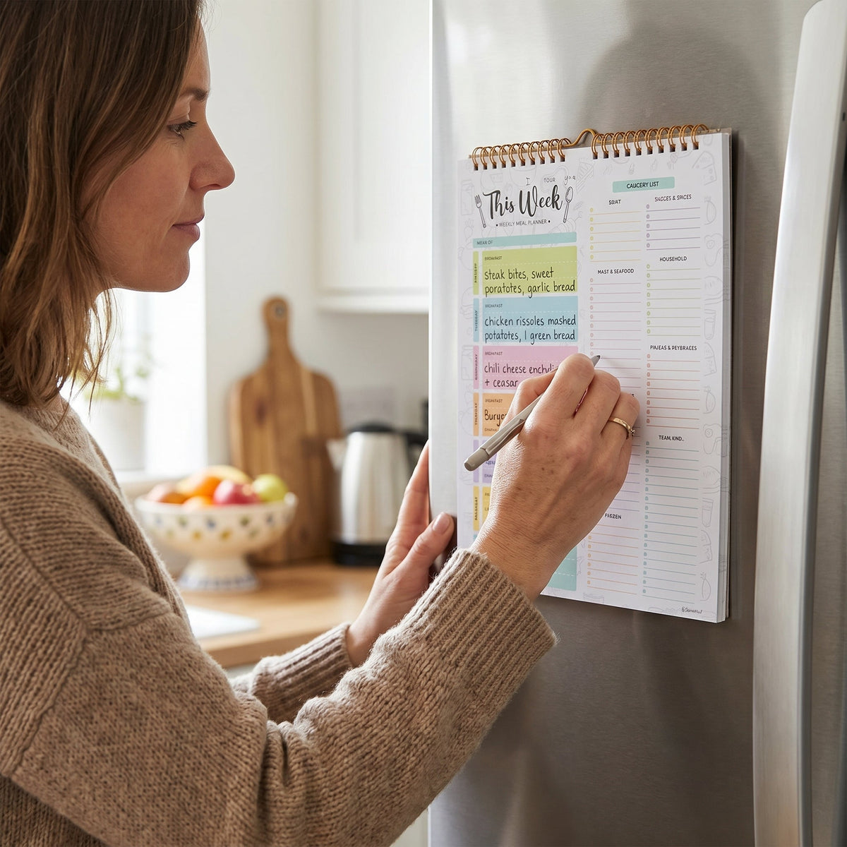 Magnetic Weekly Meal Planner & Tear Off Pages