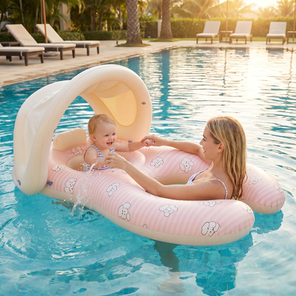 Baby & Parent Pool Float with Sun Canopy
