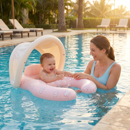 Baby & Parent Pool Float with Sun Canopy