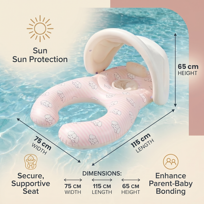 Baby & Parent Pool Float with Sun Canopy