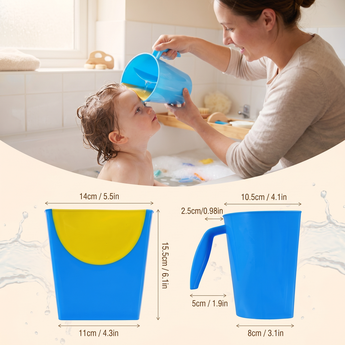 Kids Shampoo Rinse Cup for Tear-Free Bath Time