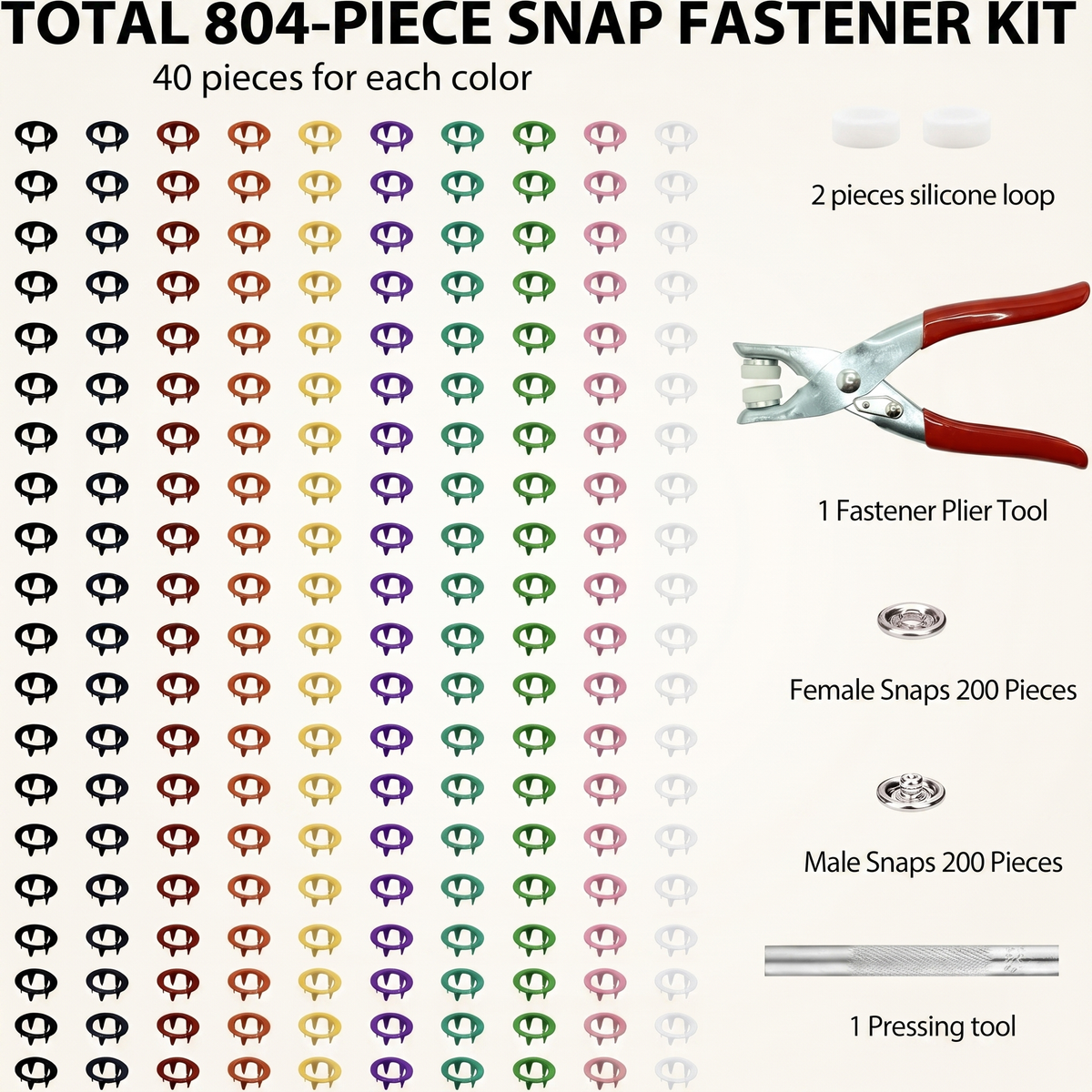 Creative Snap Fastener Kit for Clothing and Crafts