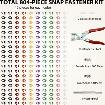 Creative Snap Fastener Kit for Clothing and Crafts