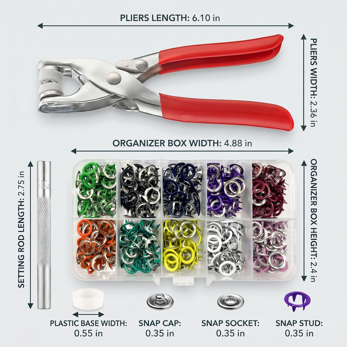 Creative Snap Fastener Kit for Clothing and Crafts