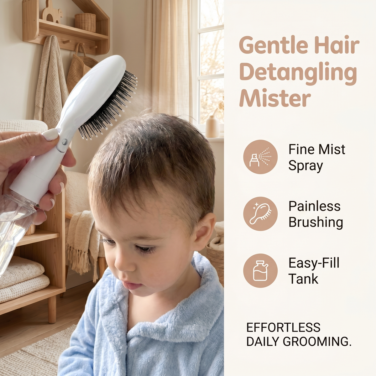 Kids Spray Hair Brush – Easy Detangling