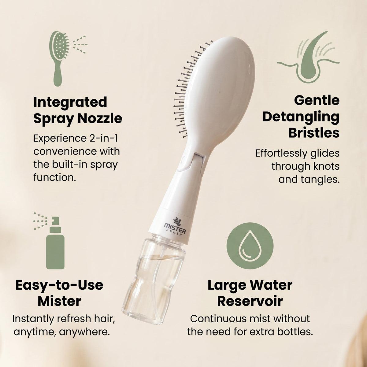 Kids Spray Hair Brush – Easy Detangling