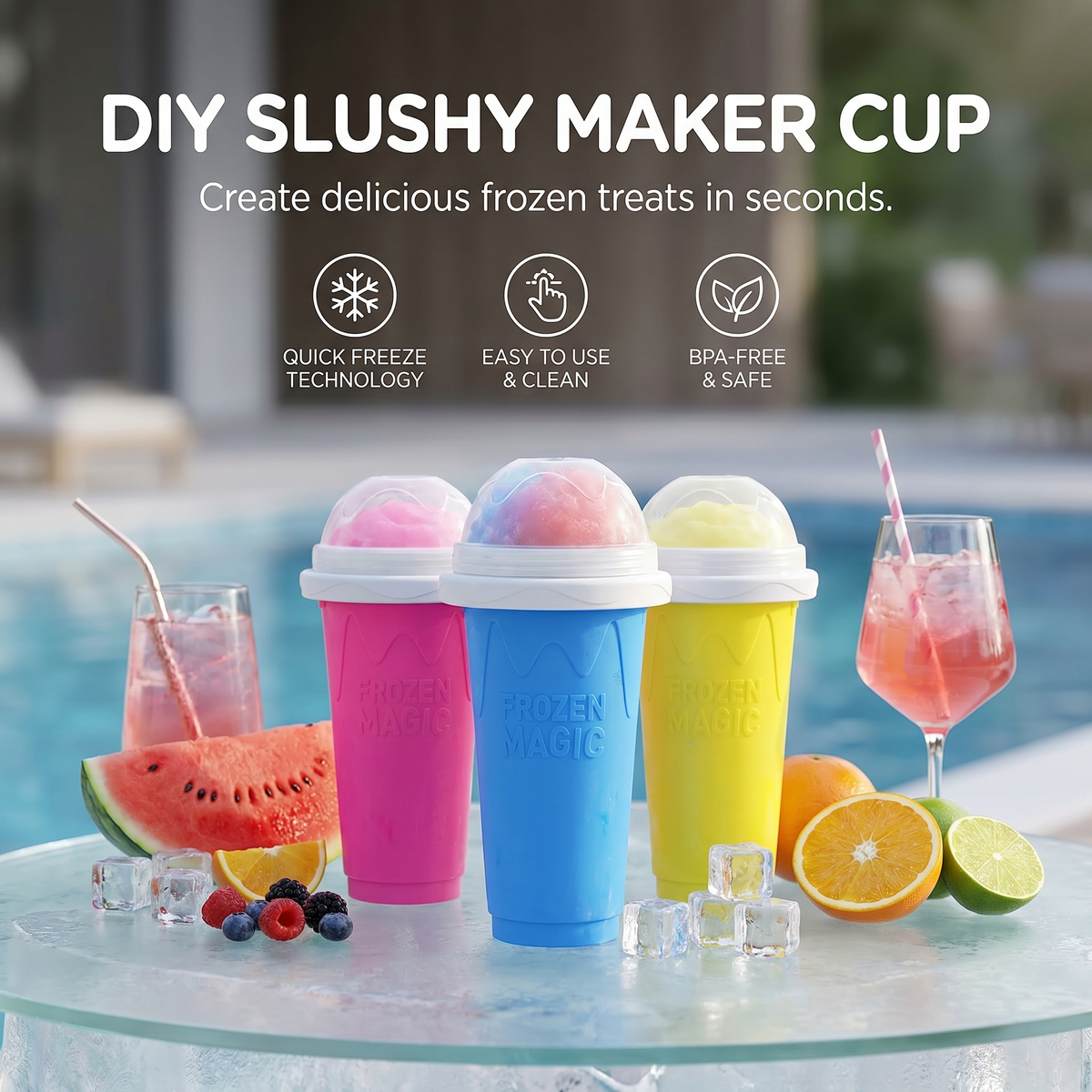Reusable Instant Slushy Cup for Homemade Drinks