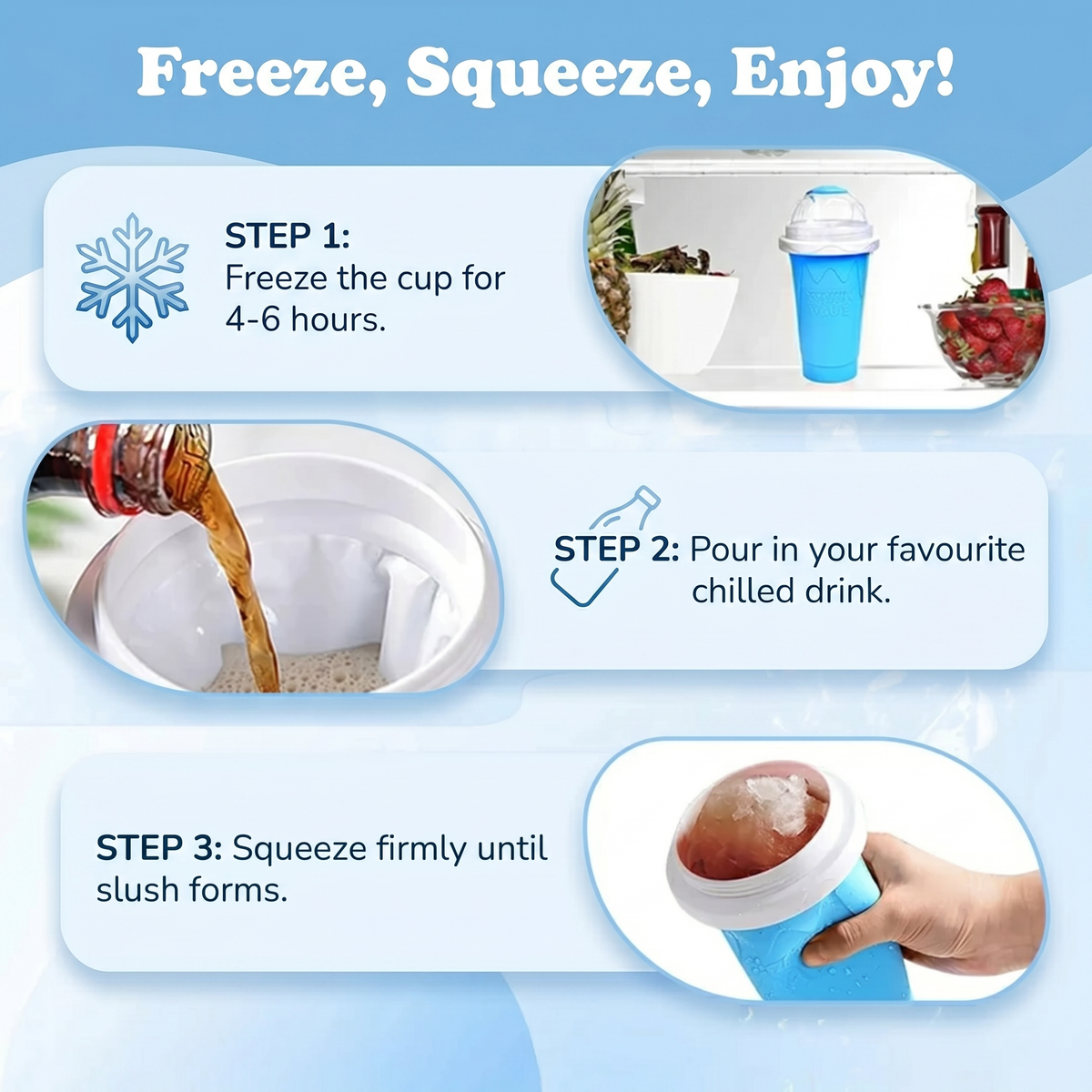 Reusable Instant Slushy Cup for Homemade Drinks