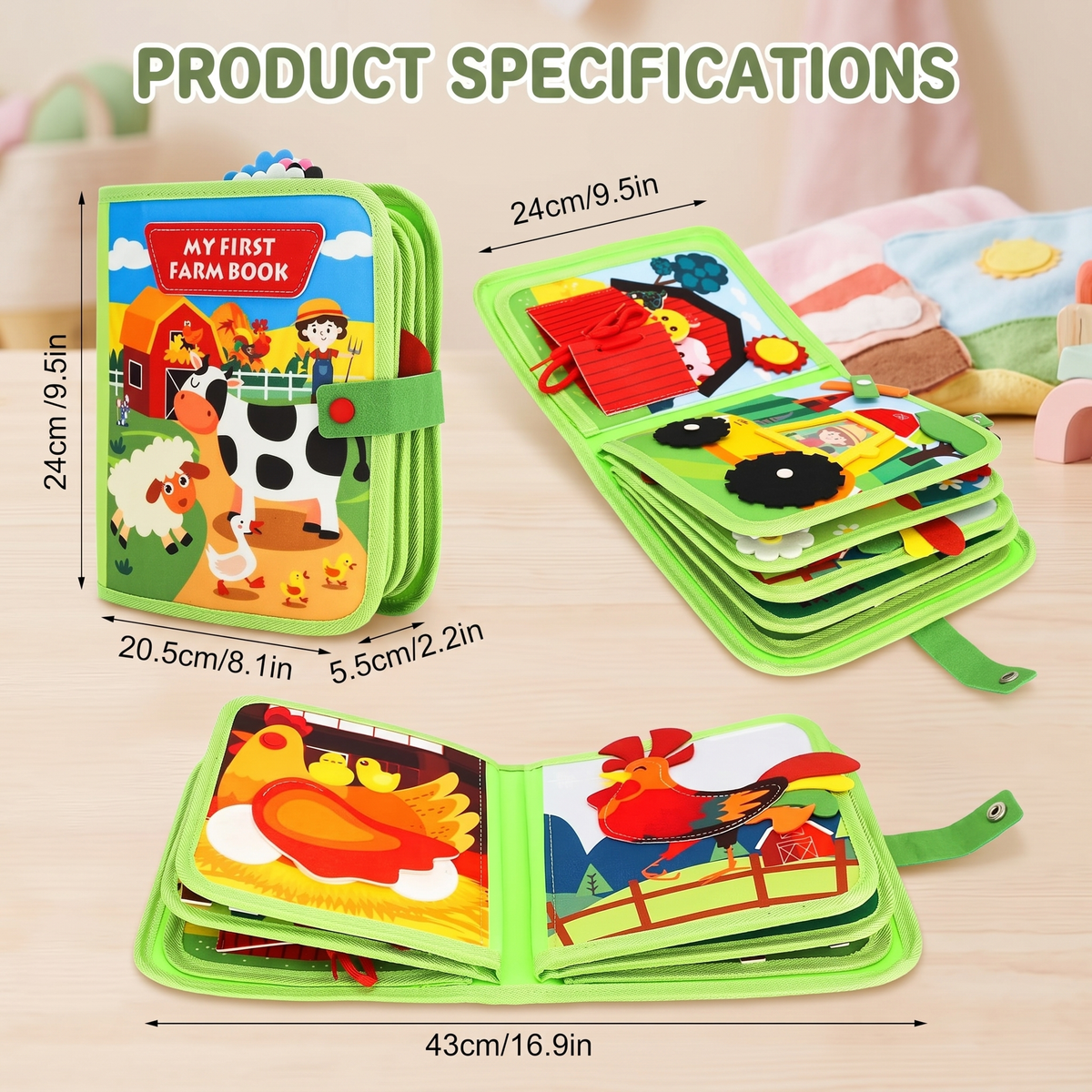 Montessori Farm Learning Busy Book for Toddlers