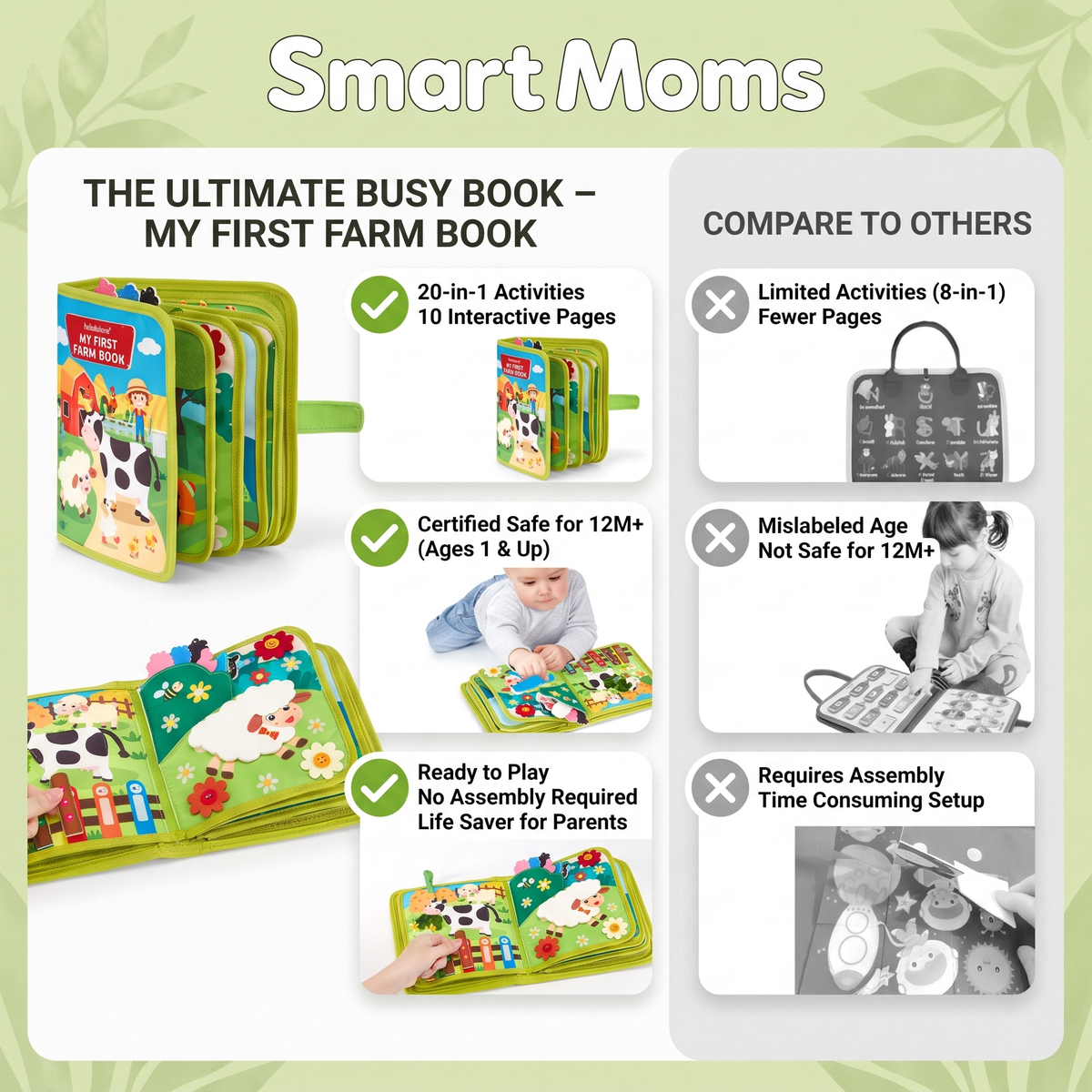 Montessori Farm Learning Busy Book for Toddlers