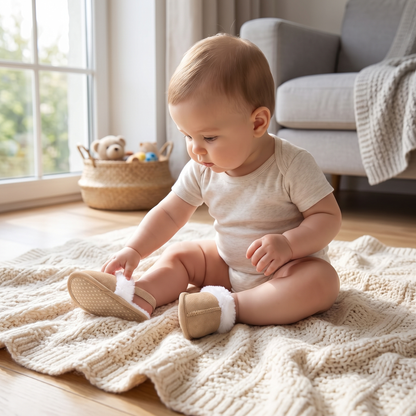 Comfortable Soft Baby House Slippers with Back Strap