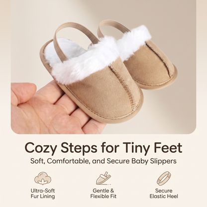 Comfortable Soft Baby House Slippers with Back Strap