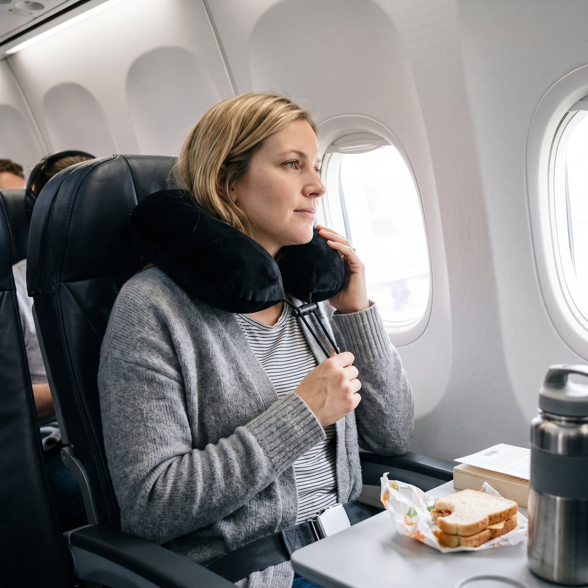 Travel Neck Pillow & Hidden Storage Pocket