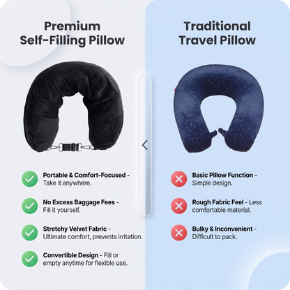 Travel Neck Pillow & Hidden Storage Pocket