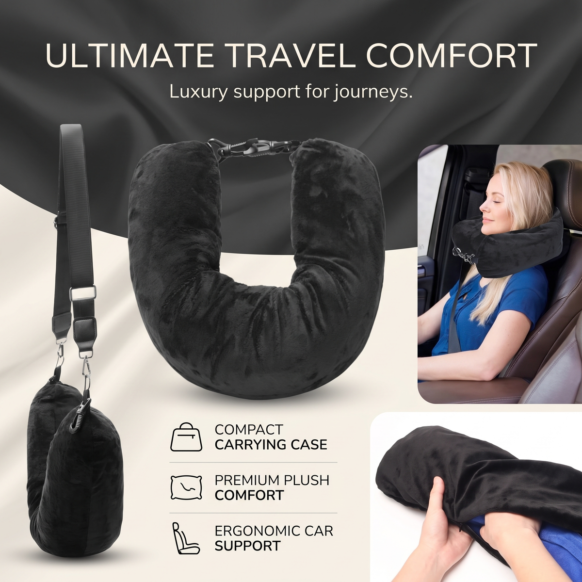 Travel Neck Pillow & Hidden Storage Pocket