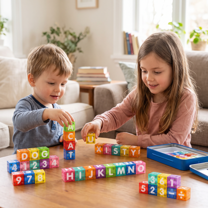 Magnetic Alphabet & Number Learning Blocks for Kids